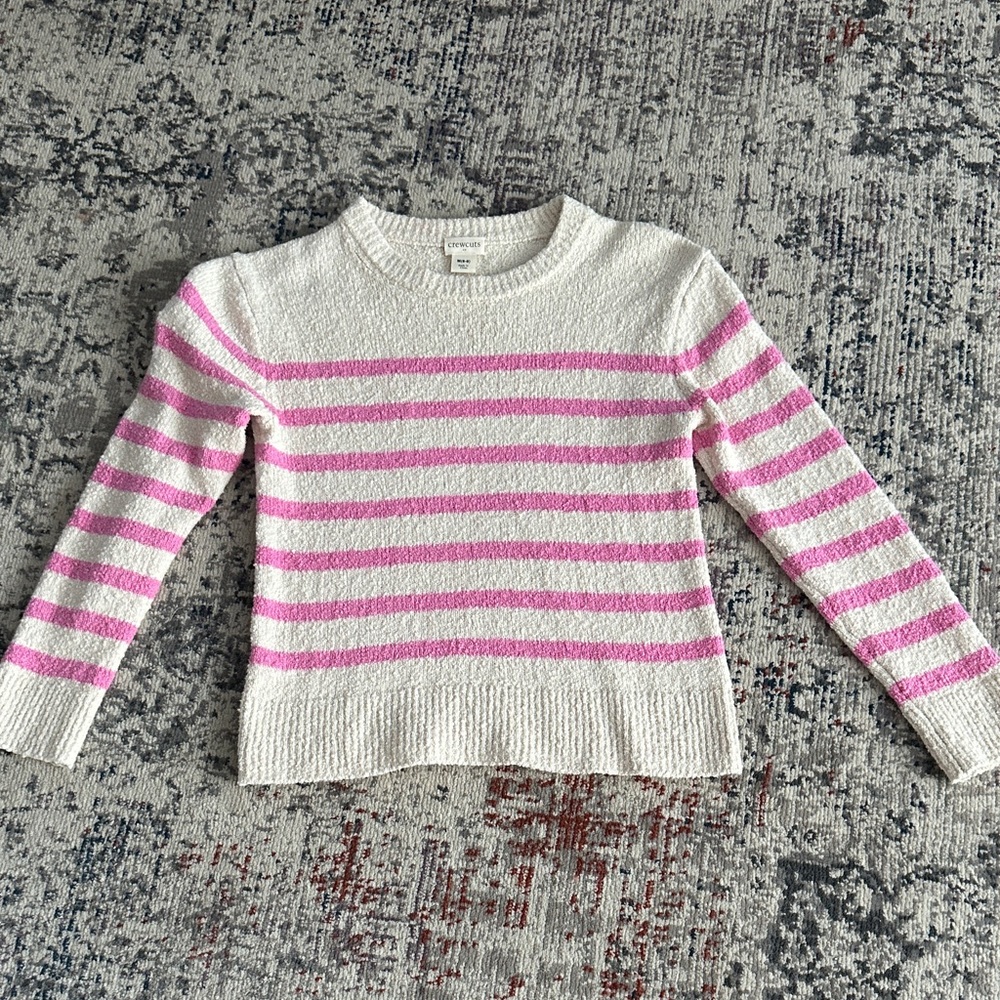Crewcuts Pink and Cream Striped Sweater